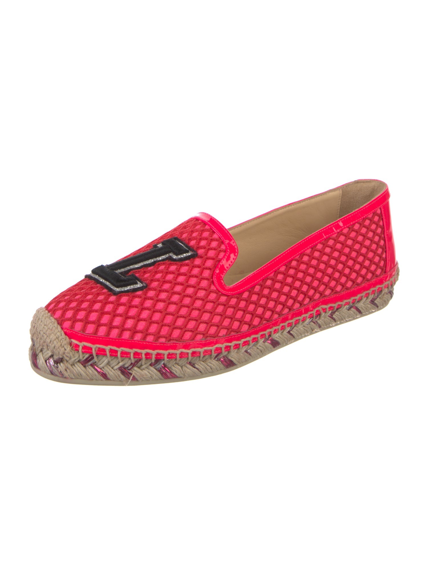 Christian Louboutin Mesh Glitter Accents Espadrille Sneakers