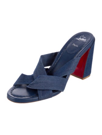 Christian Louboutin Disco Club Denim Slides