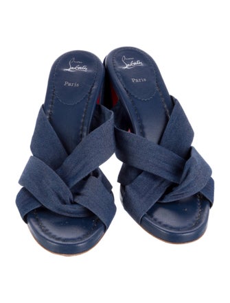 Christian Louboutin Disco Club Denim Slides