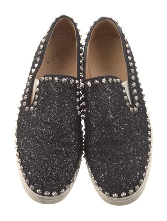 Christian Louboutin Spike Accents Canvas Sneakers