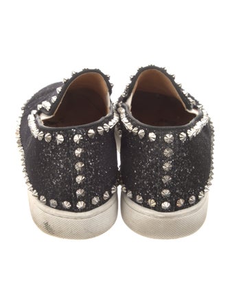 Christian Louboutin Spike Accents Canvas Sneakers