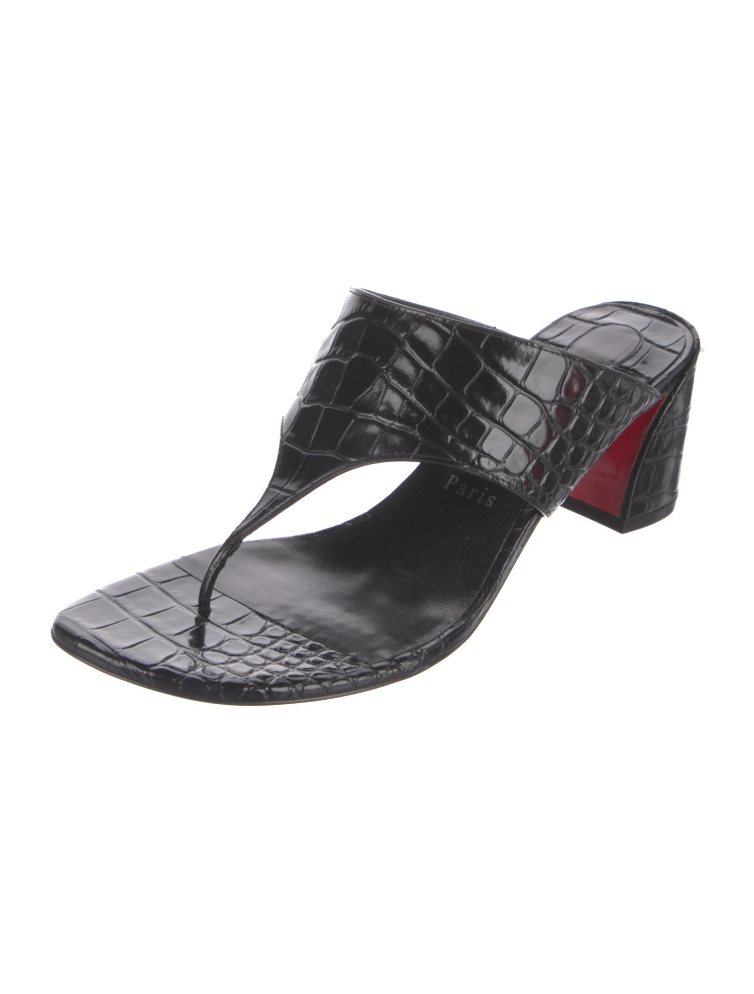 Christian Louboutin Embossed Leather Sandals w/ Tags