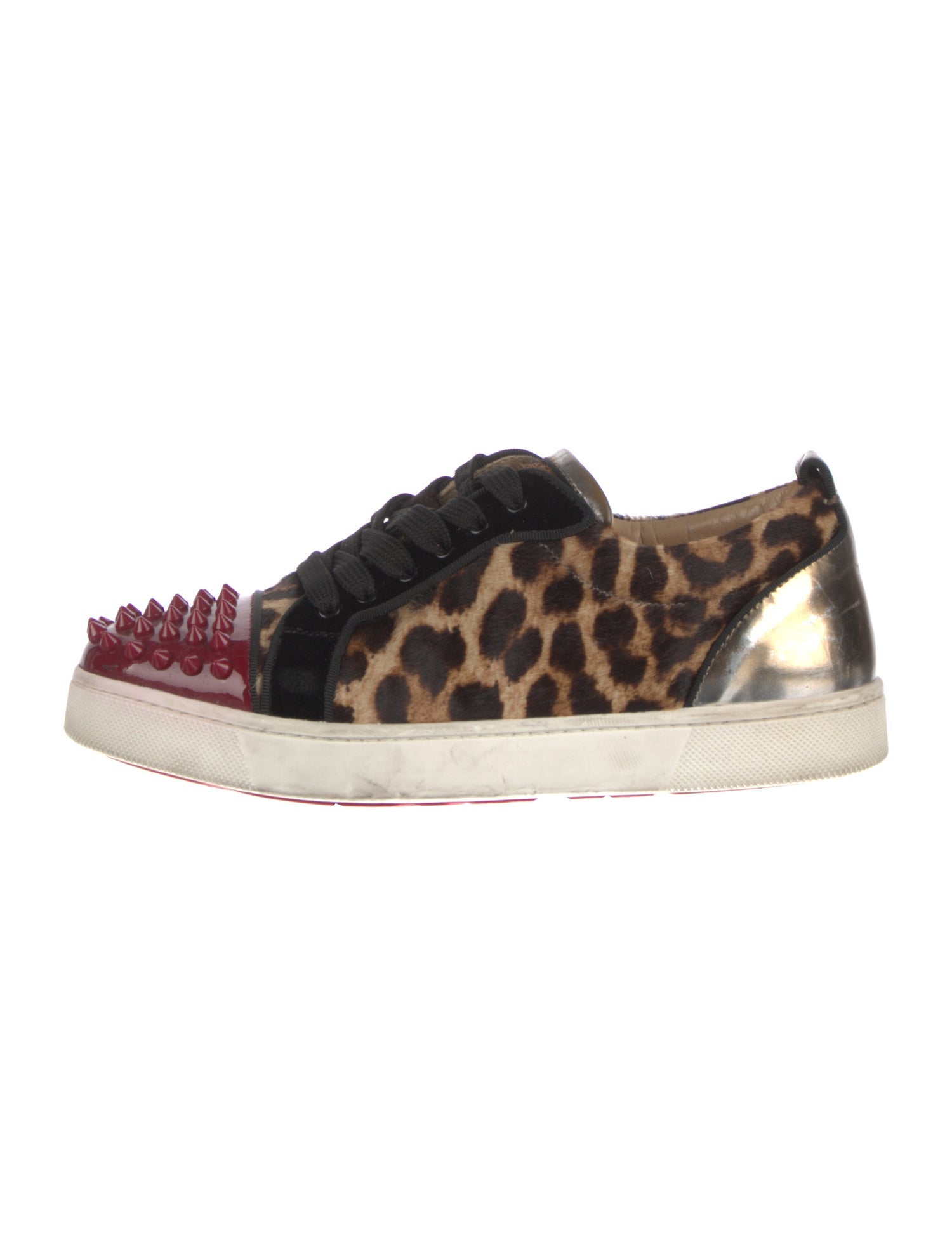 Christian Louboutin Spike Accents Ponyhair Sneakers