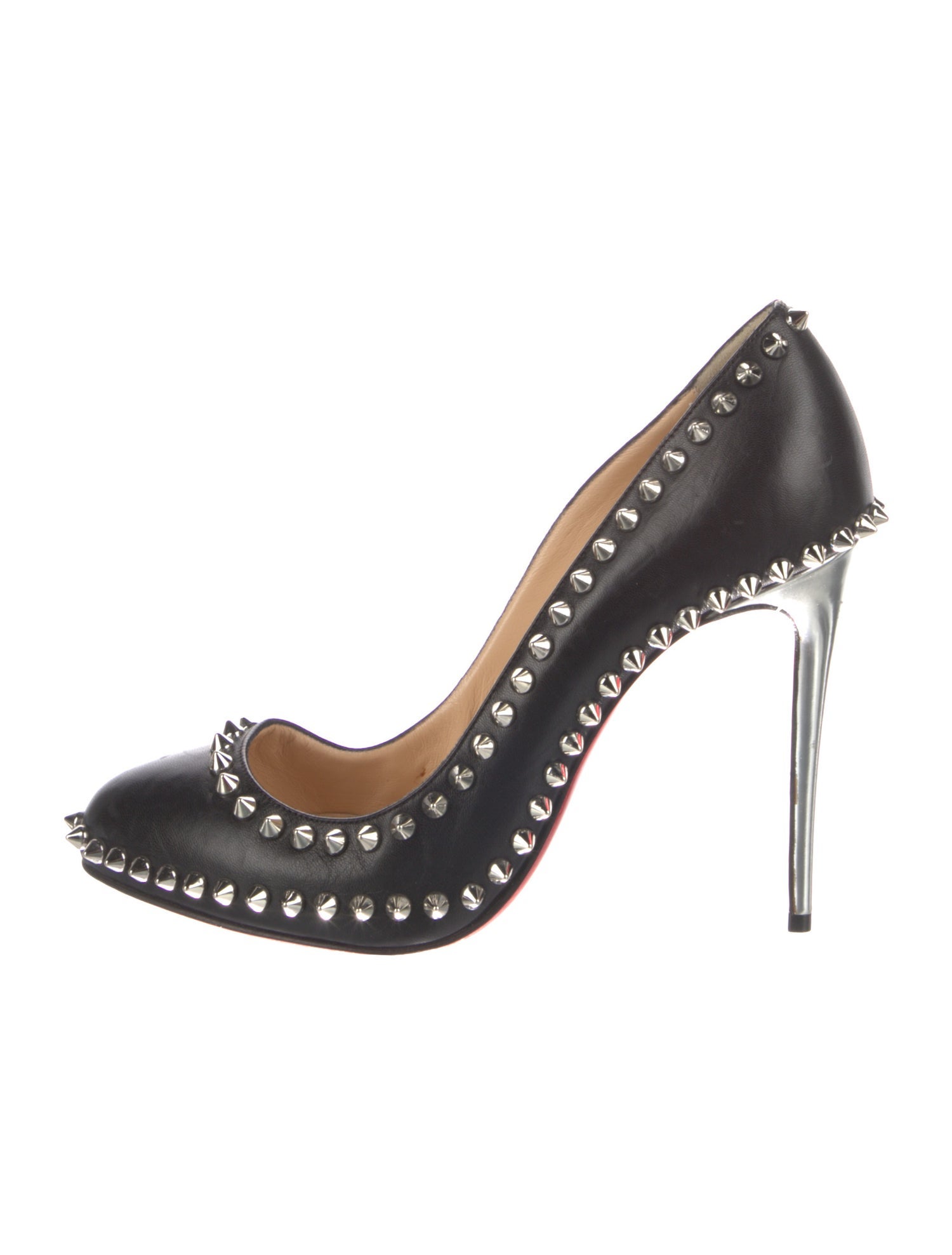 Christian Louboutin Leather Studded Accents Pumps