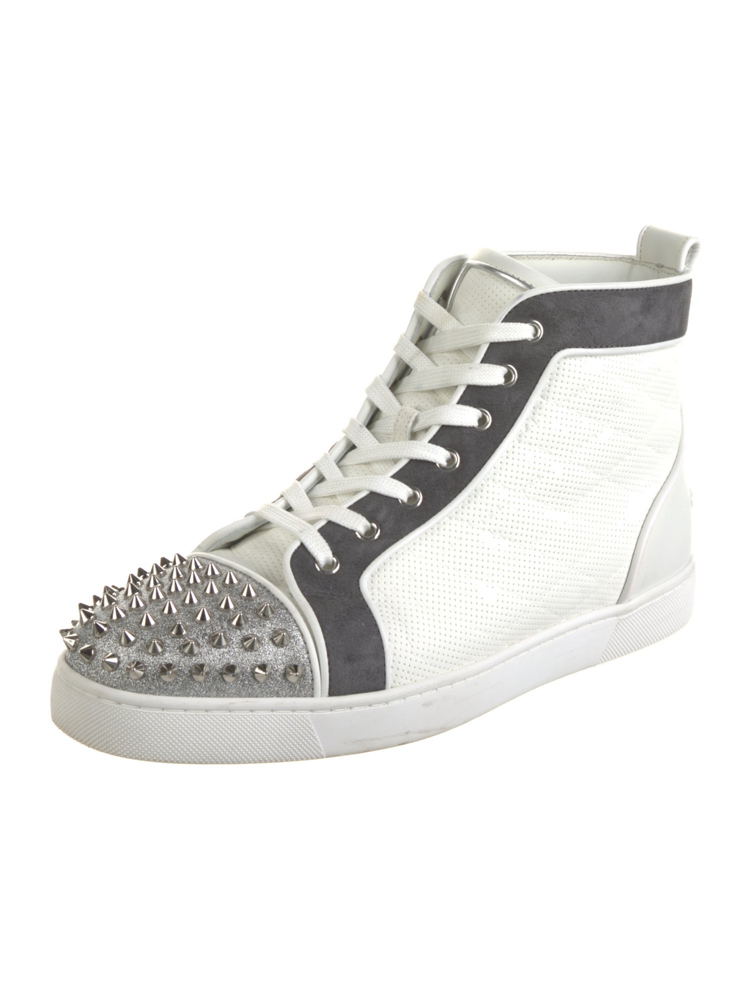 Christian Louboutin Spike Accents Leather Sneakers