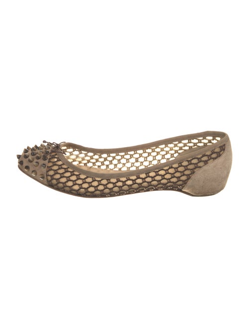 Christian Louboutin Spike Accents Mesh Flats