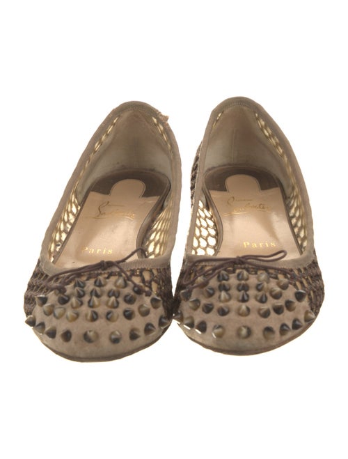 Christian Louboutin Spike Accents Mesh Flats