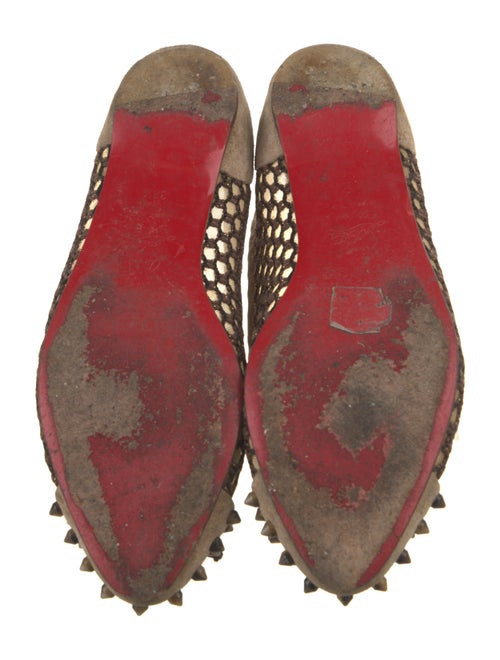 Christian Louboutin Spike Accents Mesh Flats