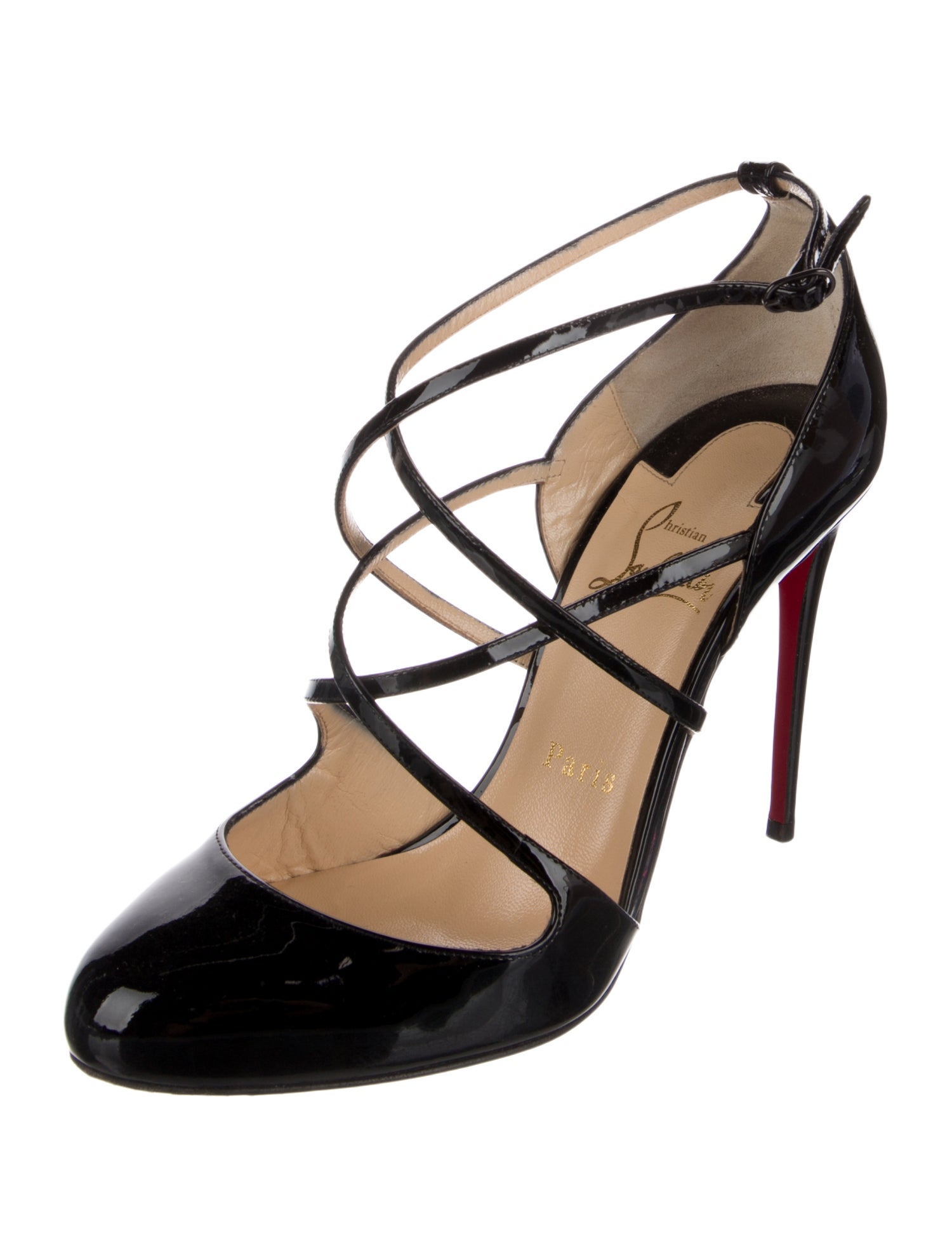 Christian Louboutin Soustelissimo Patent Leather T-Strap Pumps