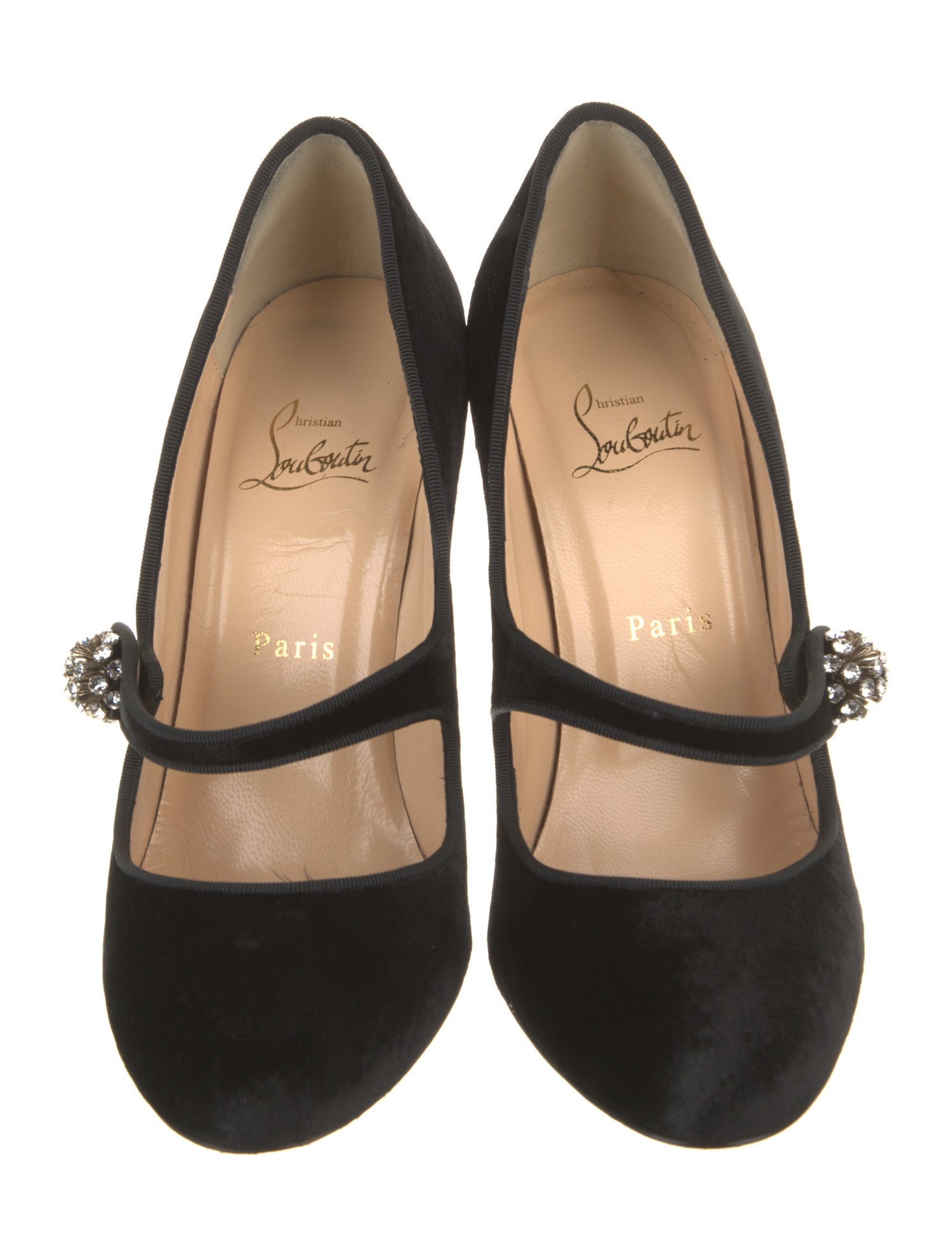 Christian Louboutin Velvet Crystal Embellishments Pumps