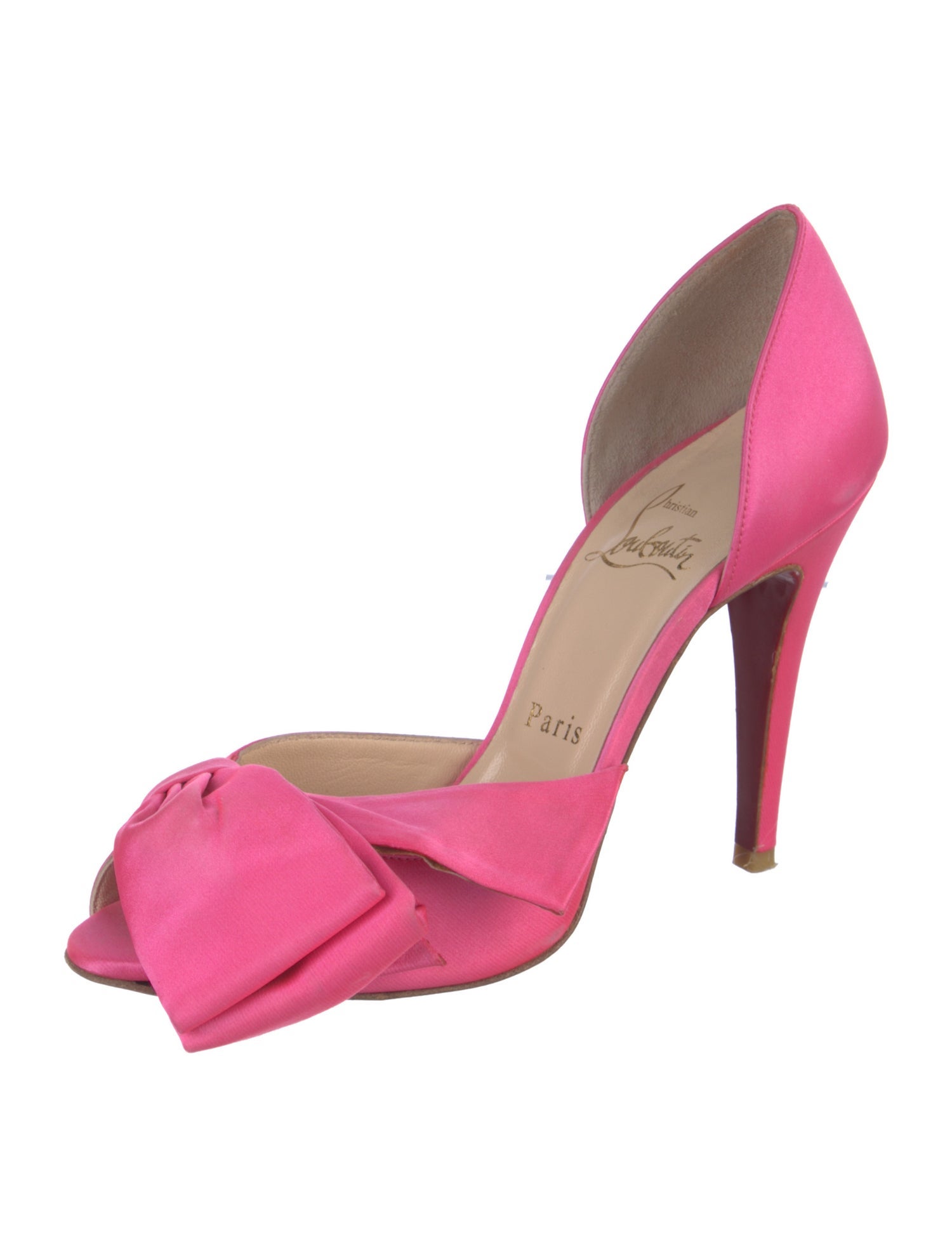 Christian Louboutin Satin Bow Accents Sandals