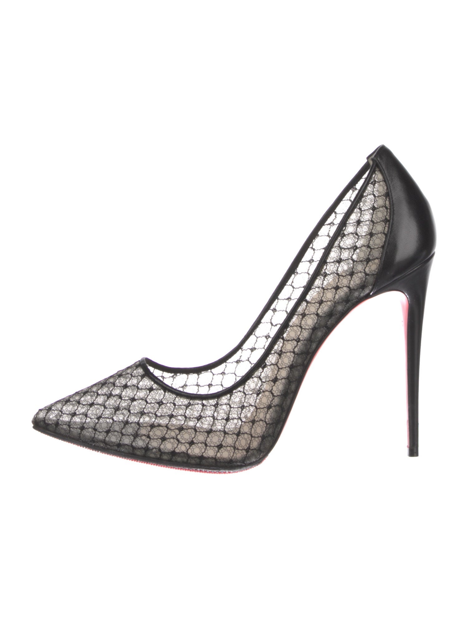 Christian Louboutin Leather Lace Pattern Pumps