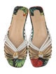 Christian Louboutin Leather Floral Print Slides