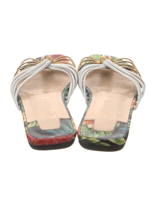 Christian Louboutin Leather Floral Print Slides