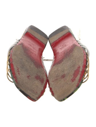 Christian Louboutin Leather Floral Print Slides