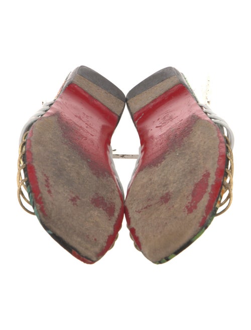 Christian Louboutin Leather Floral Print Slides