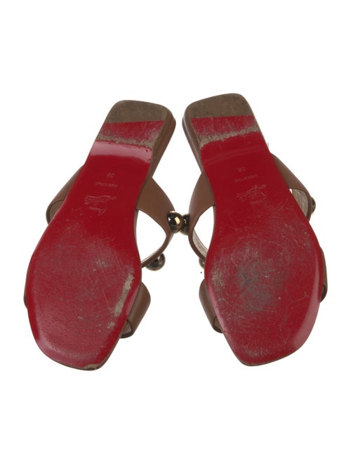 Christian Louboutin Leather Studded Accents Slides