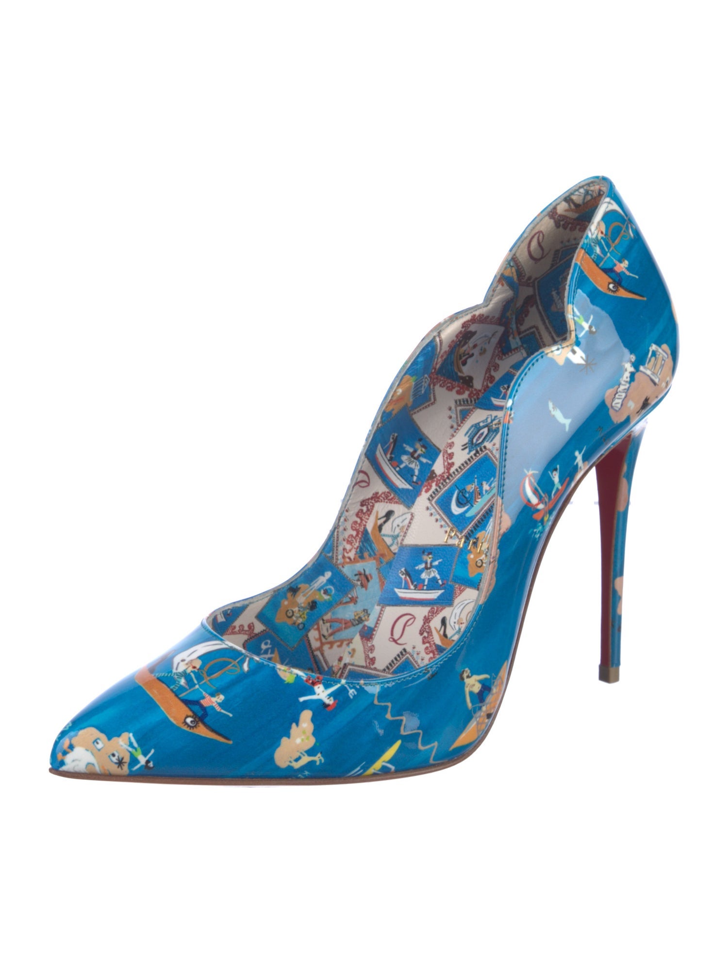 Christian Louboutin Patent Leather Printed Pumps w/ Tags