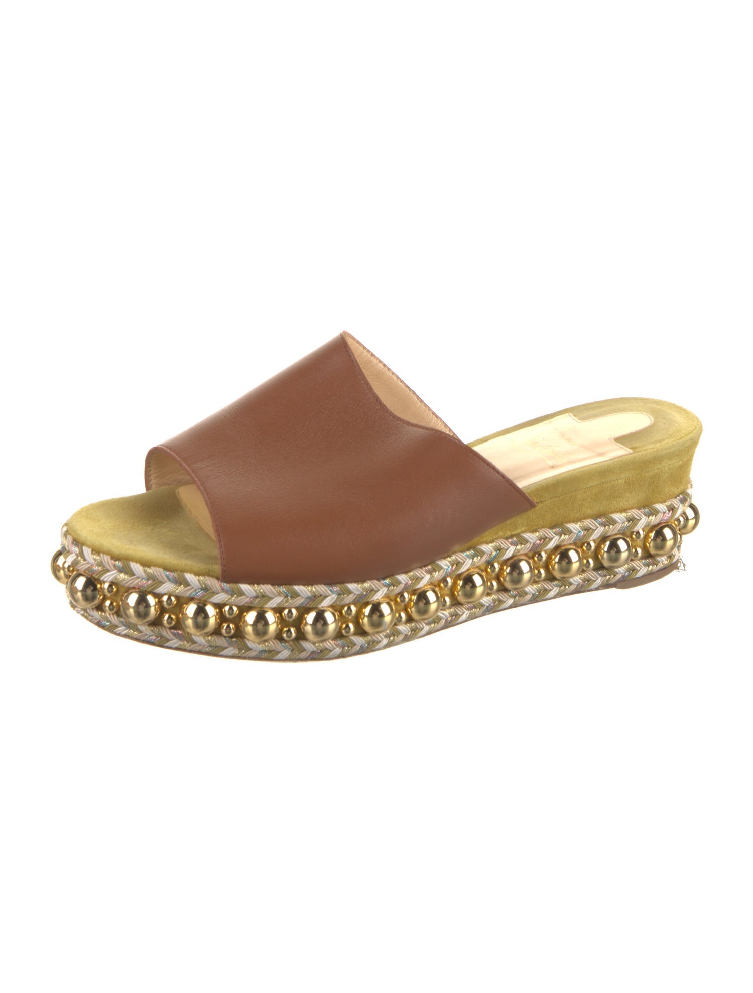 Christian Louboutin Leather Printed Slides