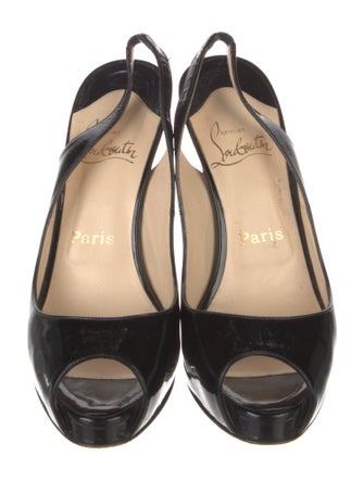 Christian Louboutin Patent Leather Slingback Sandals