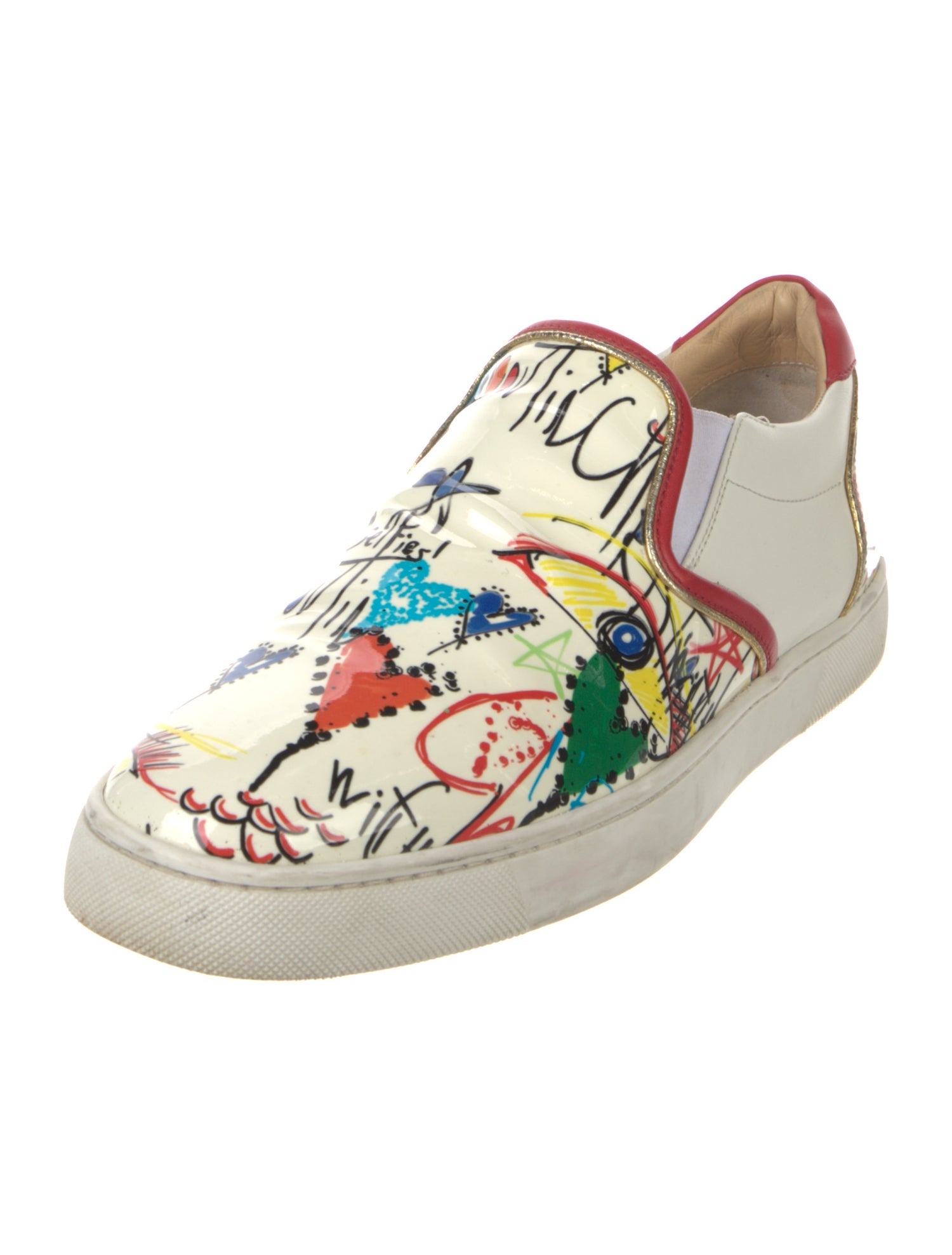 Christian Louboutin Patent Leather Printed Sneakers
