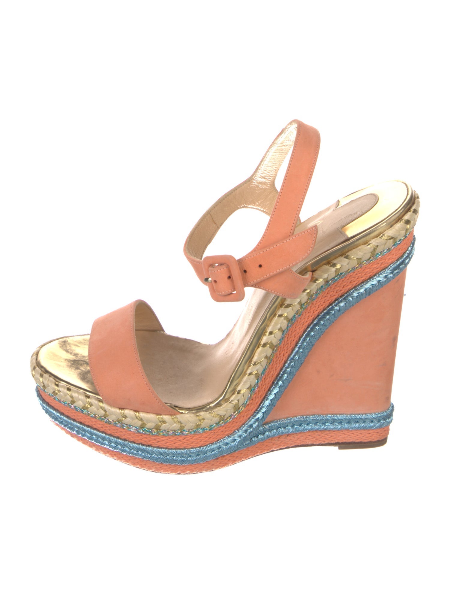 Christian Louboutin Leather Braided Accents Espadrilles