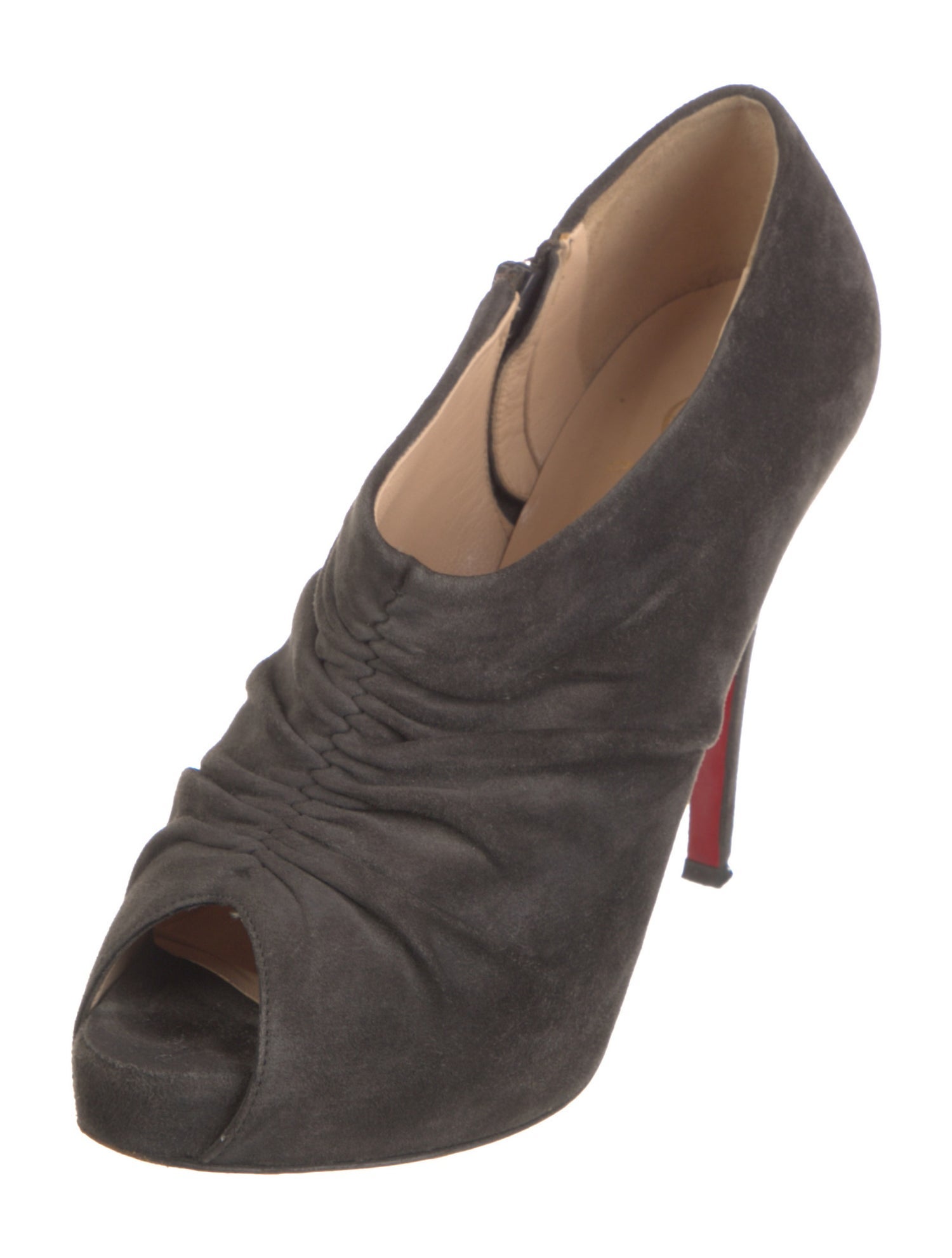 Christian Louboutin Suede Pleated Accents Pumps