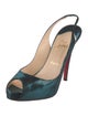 Christian Louboutin Suede Plaid Print Slingback Pumps