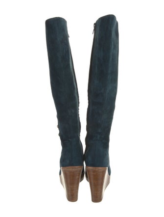 Christian Louboutin Suede Colorblock Pattern Boots