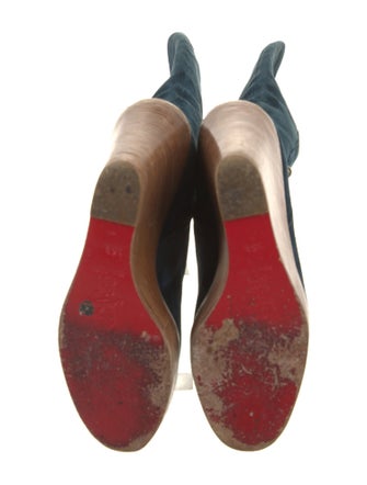 Christian Louboutin Suede Colorblock Pattern Boots