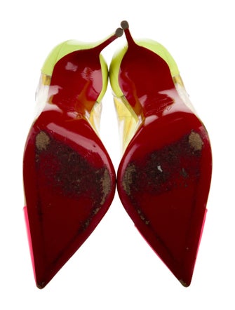 Christian Louboutin Patent Leather Colorblock Pattern Pumps