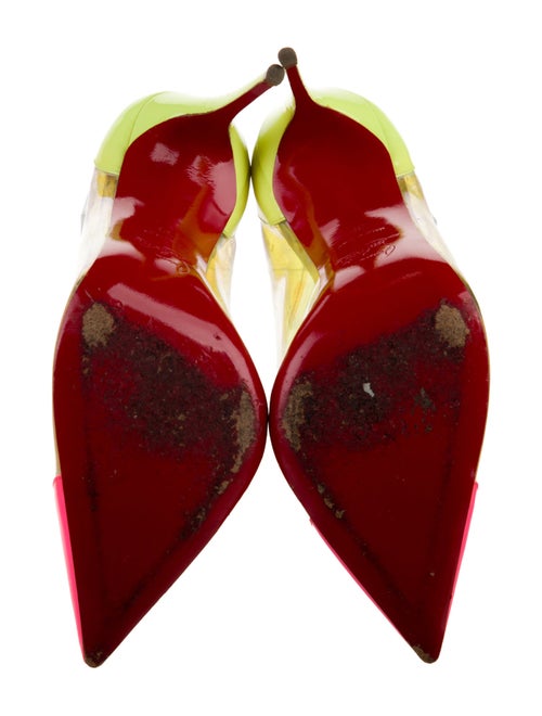 Christian Louboutin Patent Leather Colorblock Pattern Pumps