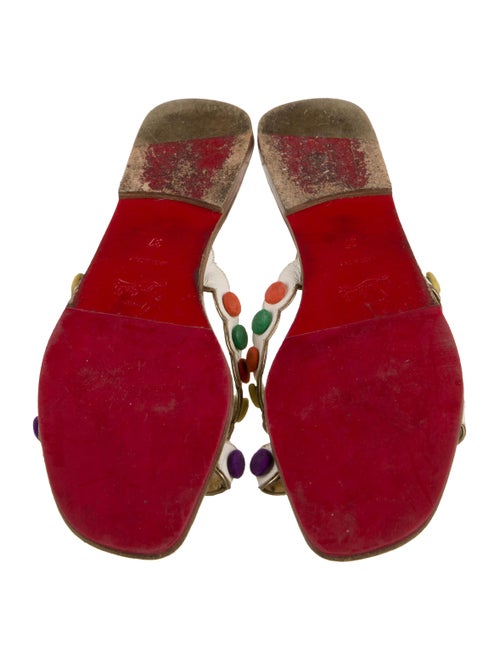 Christian Louboutin Leather Polka Dot Print Slides