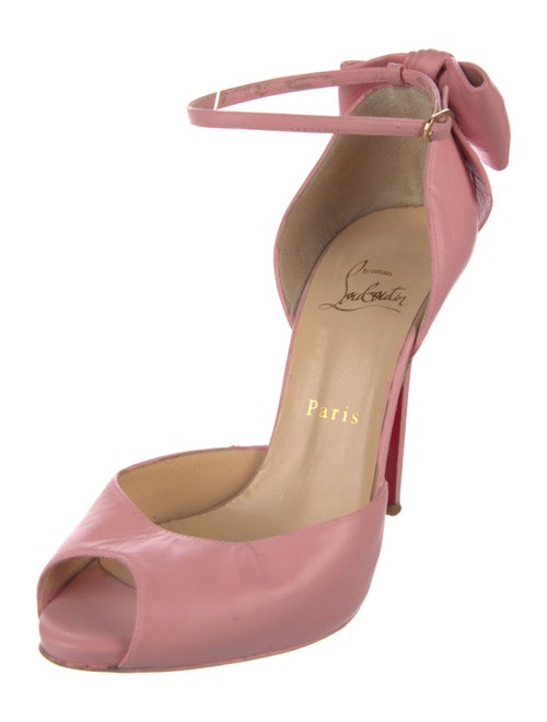 Christian Louboutin Leather Bow Accents D'Orsay Pumps