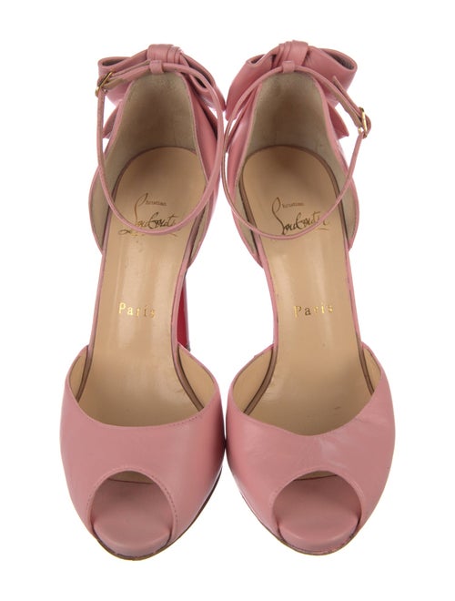 Christian Louboutin Leather Bow Accents D'Orsay Pumps