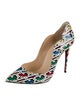 Christian Louboutin Patent Leather Printed Slingback Pumps