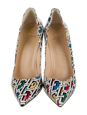 Christian Louboutin Patent Leather Printed Slingback Pumps