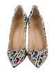Christian Louboutin Patent Leather Printed Slingback Pumps