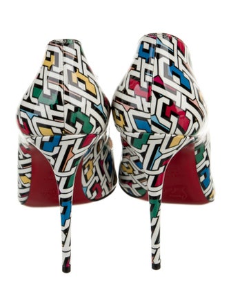 Christian Louboutin Patent Leather Printed Slingback Pumps