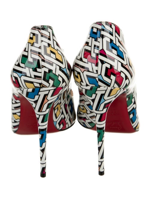 Christian Louboutin Patent Leather Printed Slingback Pumps