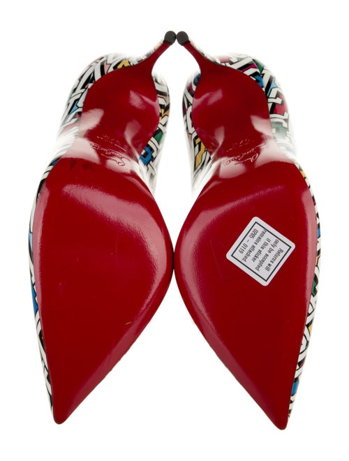 Christian Louboutin Patent Leather Printed Slingback Pumps
