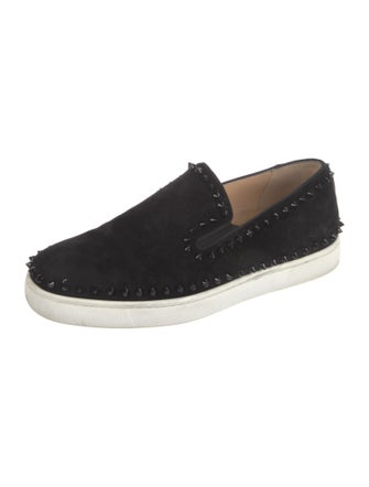 Christian Louboutin Spike Accents Suede Loafers