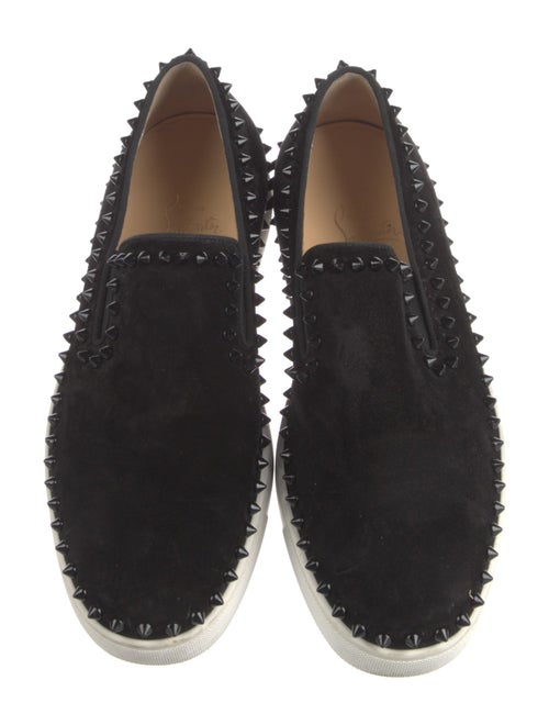 Christian Louboutin Spike Accents Suede Loafers