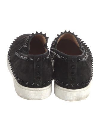 Christian Louboutin Spike Accents Suede Loafers