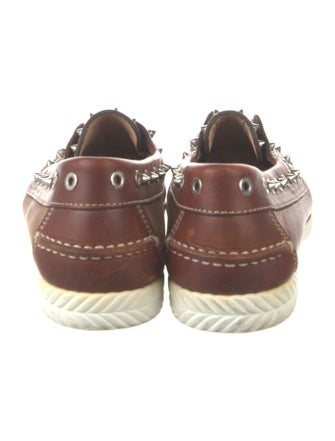 Christian Louboutin King Boat Flat Vachette Spike Accents Boat Shoes