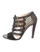 Christian Louboutin Leather Mesh Accents Gladiator Sandals