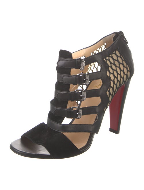 Christian Louboutin Leather Mesh Accents Gladiator Sandals