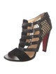 Christian Louboutin Leather Mesh Accents Gladiator Sandals