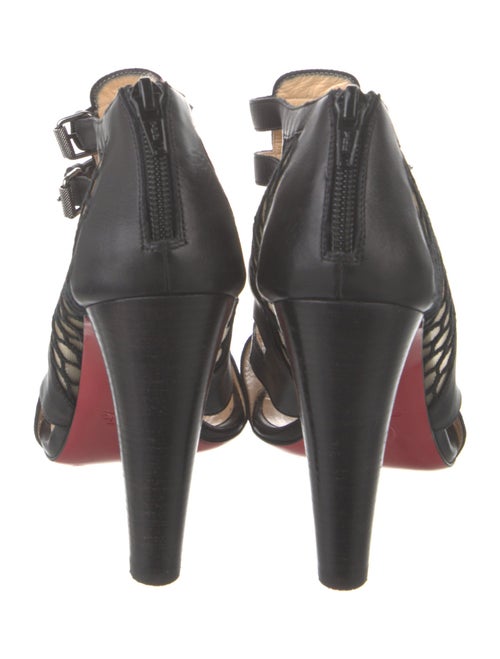 Christian Louboutin Leather Mesh Accents Gladiator Sandals