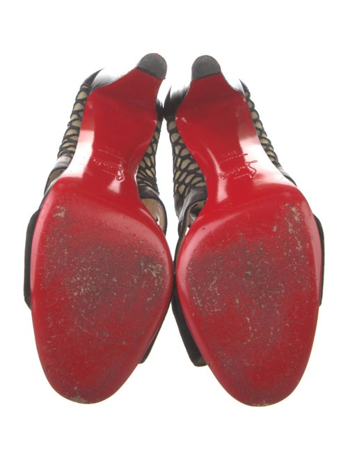 Christian Louboutin Leather Mesh Accents Gladiator Sandals